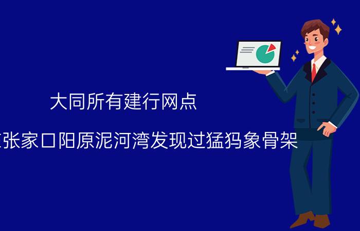 大同所有建行网点 曾经在张家口阳原泥河湾发现过猛犸象骨架，大同煤炭资源丰富，是不是因为以前是热带雨林气候？